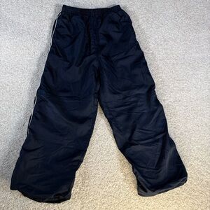 Kids Windbreaker Pants With Fleece Lining Navy With White Stripe Youth Small 6/7